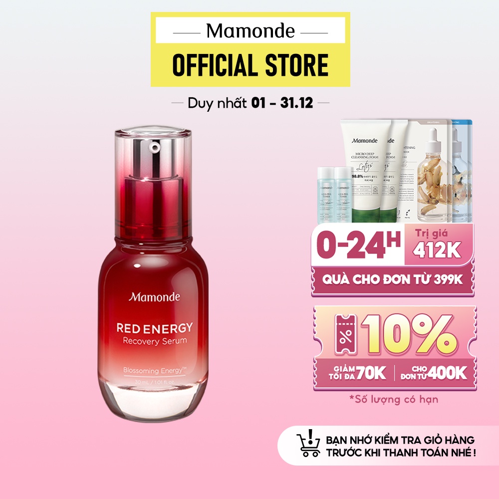 Tinh chất cung cấp năng lượng phục hồi cho da Mamonde Red Energy Recovery Serum 30ml