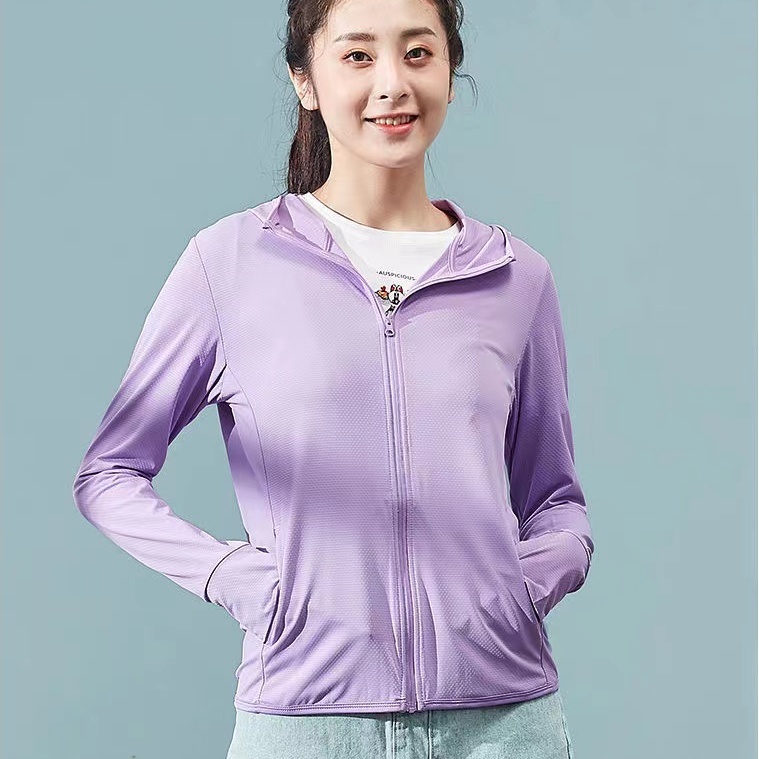 Áo Khoác Chống Nắng Vải Lụa Lạnh Co Giãn Thoáng Khí Thời Trang Cho Nữ UPF50+