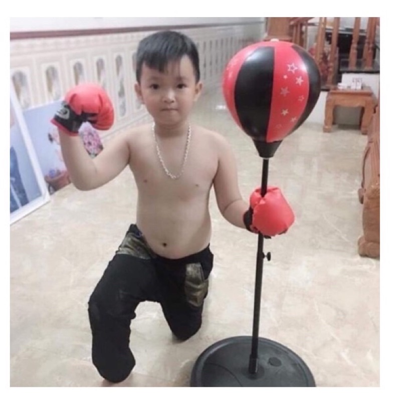 Bộ BOXING Đấm Bốc Size Trẻ Em Siêu Đẹp (có găng tay, trụ đỡ, giá đỡ) - Cho Bé Yêu Rèn Luyện Sức Khỏe