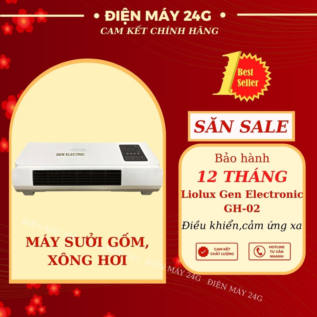 Máy xông hơi máy sưởi gốm Gen Electric GH 02 bảng điều khiển cảm ứng từ xa làm nóng an toàn ấm nhanh tối ưu hóa nhiệt độ