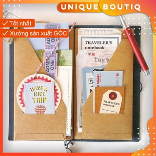 [SỔ KRAFT ] (1 SỔ+1 BÌA BỌC CÀI THẺ+1 BÌA TÚI ZIP+2 GIM BOOKMARK)