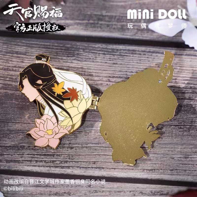 Pin cài áo kim loại Thiên Quan Tứ Phúc 2 trong 1 nắp lật sáng tạo, hàng chính hãng MiniDoll