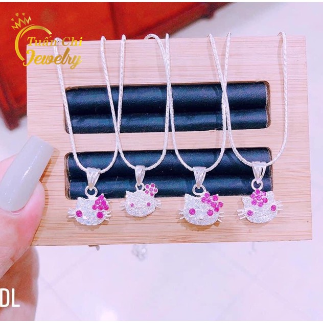 Set Bộ Bạc Mèo Hello Kitty SIÊU KHUYẾN MÃI Bộ Trang Sức Cho Bé Hình Mèo Kitty Dễ Thương, Đính Đá Xinh Dành Cho Bé gái