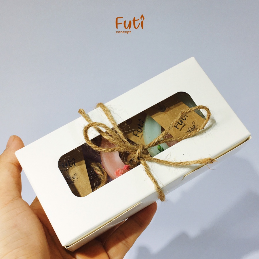 Hộp quà 2 nến thơm, set quà nến thơm handmade được chọn mùi tặng bạn gái 20/10 dễ thương