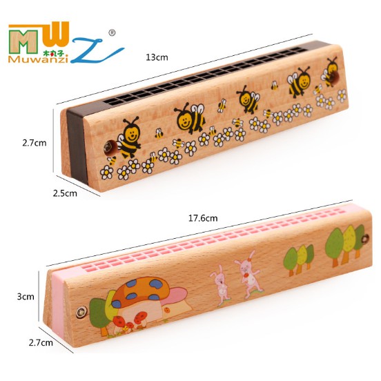 Kèn harmonica đàn gỗ tự nhiên sịn cho bé