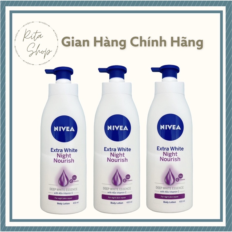 Sữa dưỡng thể Nivea dưỡng trắng da ban đêm 400ml