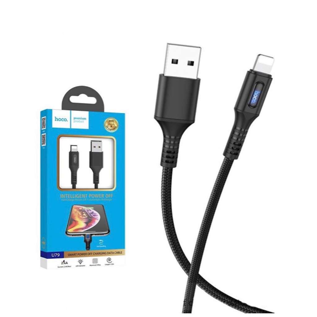 Dây sạc nhanh IP12 HOCO U79 Tự ngắt- Cáp sạc sam sung type c ,,micro-bảo hành 12 tháng