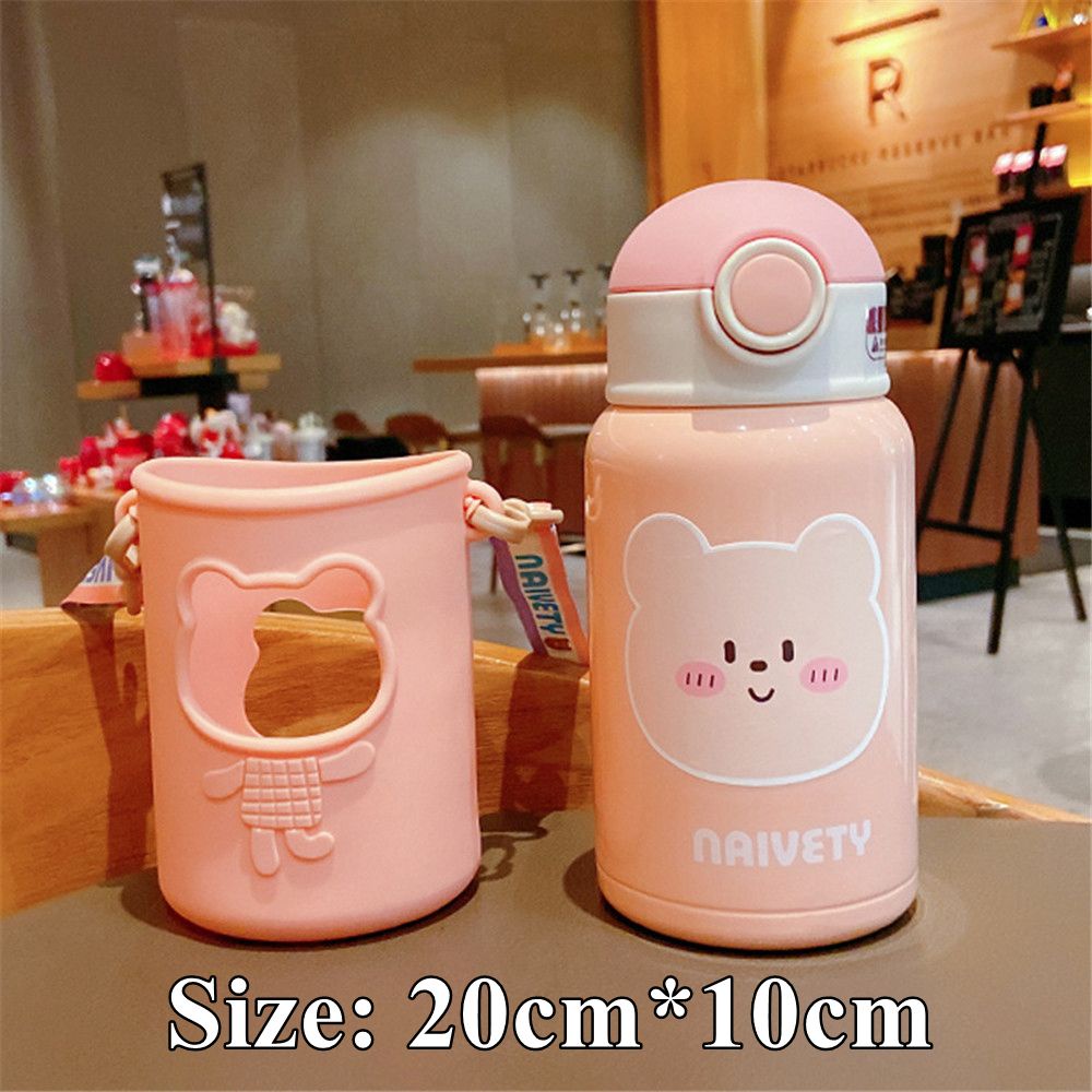 Bình Nước Giữ Nhiệt Bằng Thép Không Gỉ Kèm Ống Hút 450ml Nhiều Màu Sắc