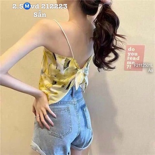 Áo lụa hoa cột nơ lưng 2 dây