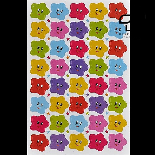 Set 10 tờ miếng dán trang trí hình ngôi sao mặt cười dành cho trang trí lớp học