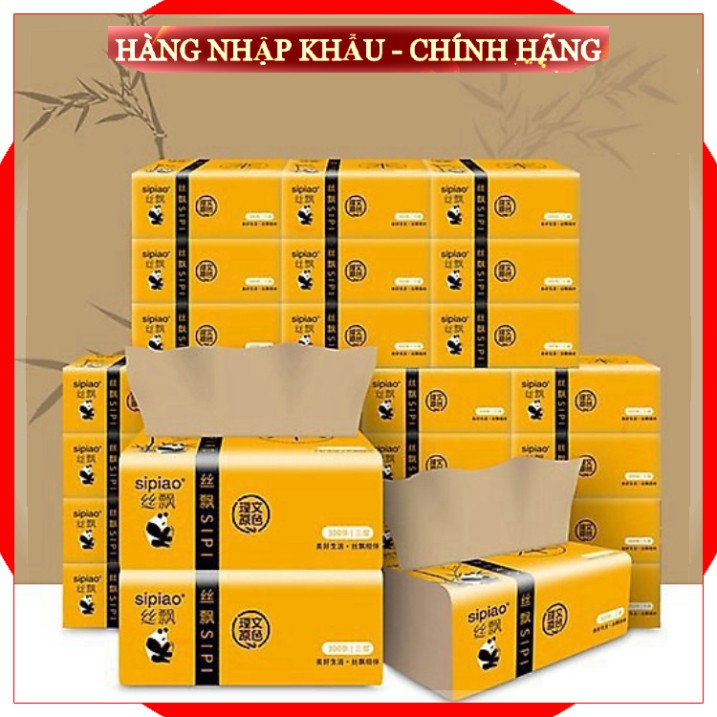 Giấy Ăn Gấu Trúc Sipao Hàng chính hãng- Siêu Dai, Không Chất Bảo Quản