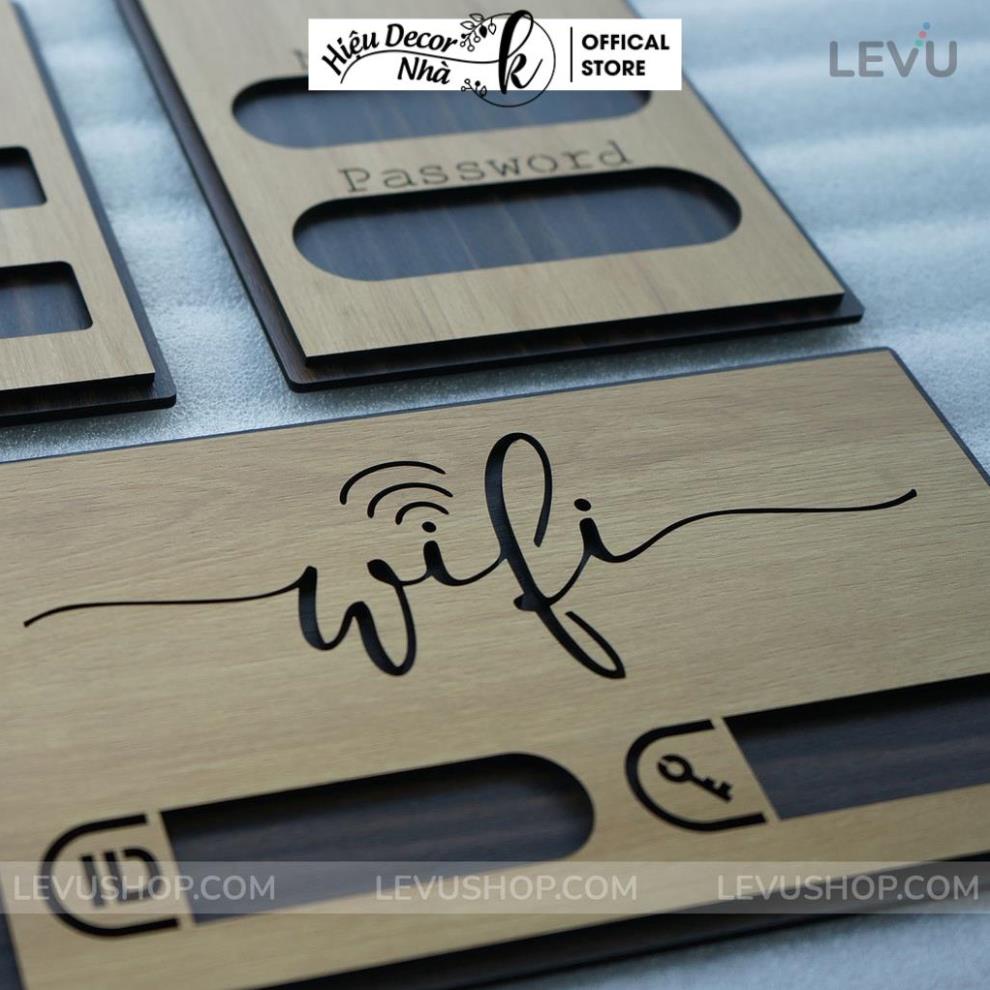 Bảng gỗ decor vintage thông tin wifi trang trí nhà hàng, khách sạn, homestay cao cấp - Hiệu Nhà K