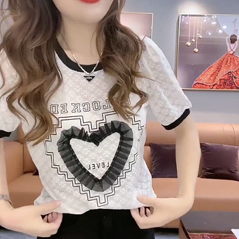 Áo Thun Tay Ngắn Cổ Tròn Thời Trang Mùa Hè 2022 Cho Nữ