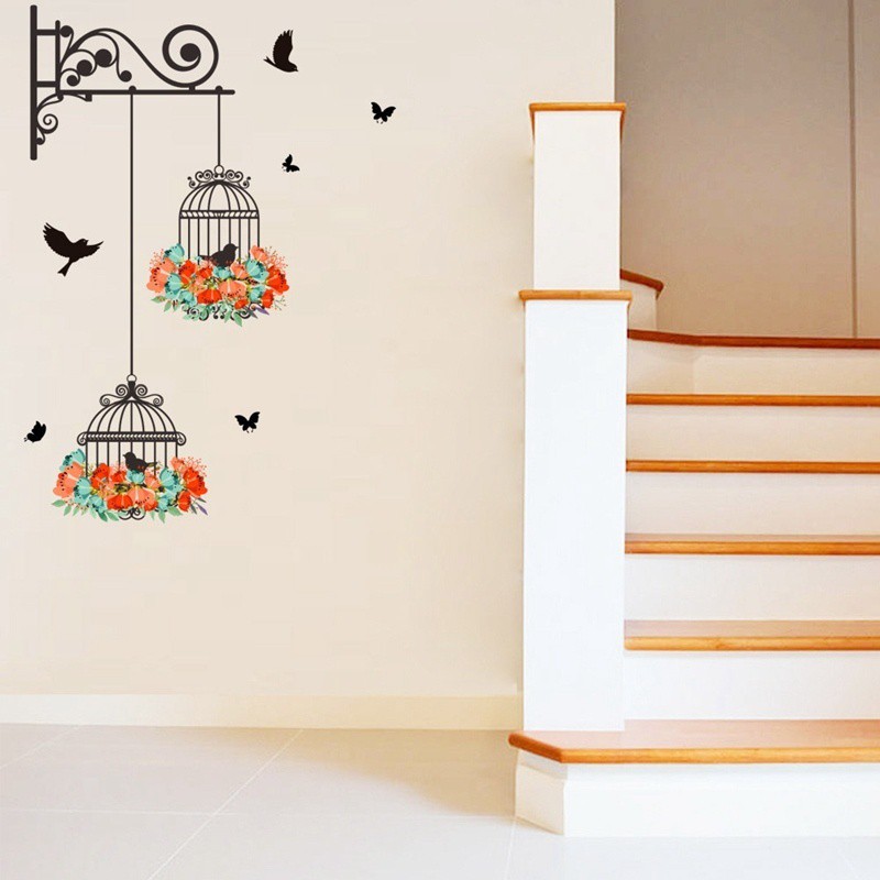 Giấy trang trí dán tường họa tiết lồng chim độc đáo chất lượng cao