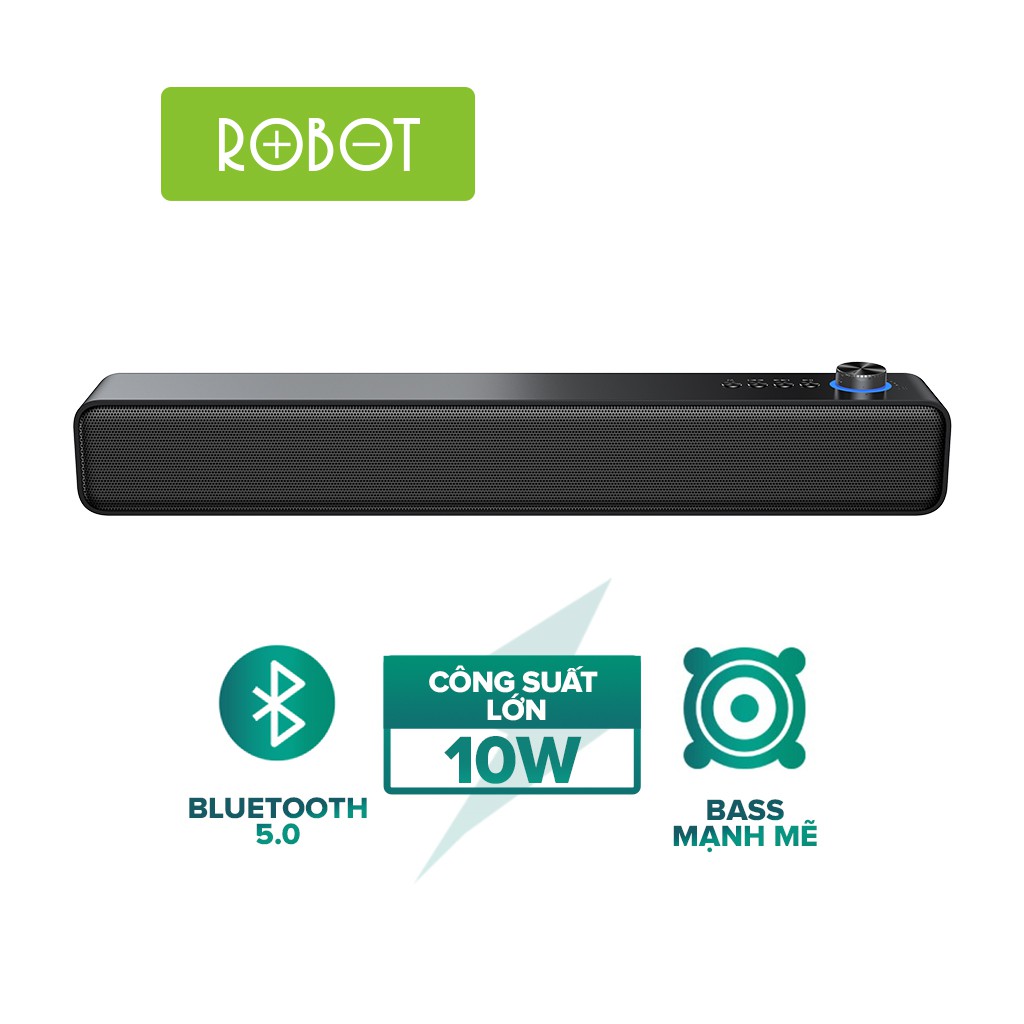 Loa Bluetooth Để Bàn ROBOT RB480 Công Suất 10W Pin 1200mAh Bass Trầm Mạnh Mẽ - Hỗ Trợ Kết Nối MicroSD/ USB/ AUX