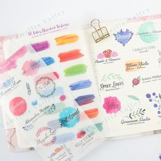 Set sticker washi trang trí sổ tay, vật dụng cá nhân