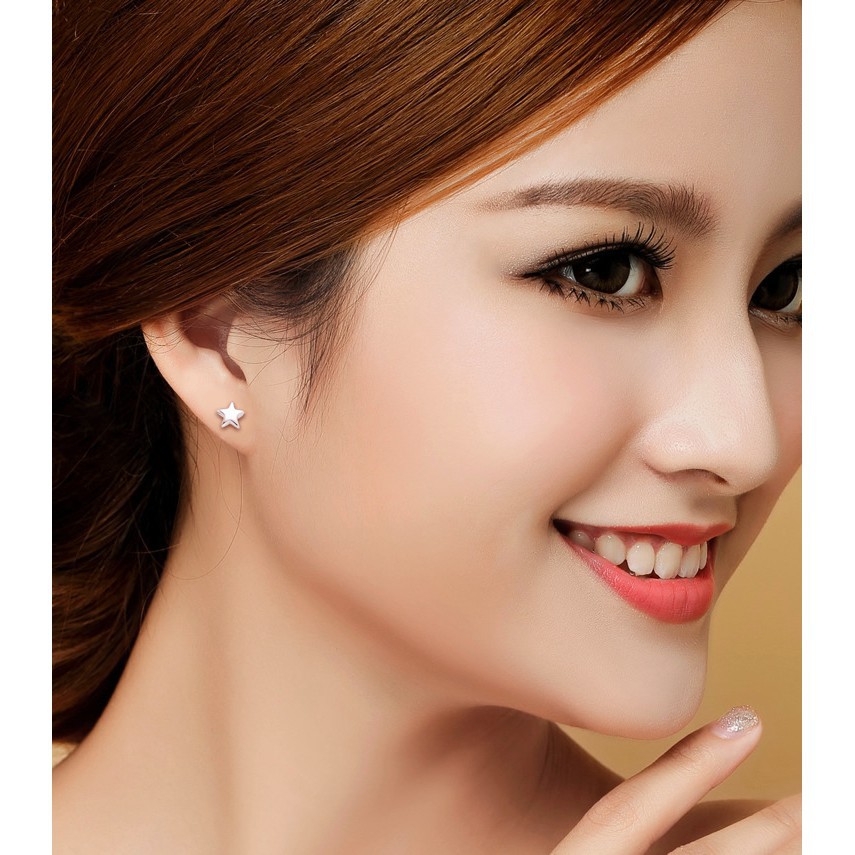 Hoa tai trăng sao bạc 925