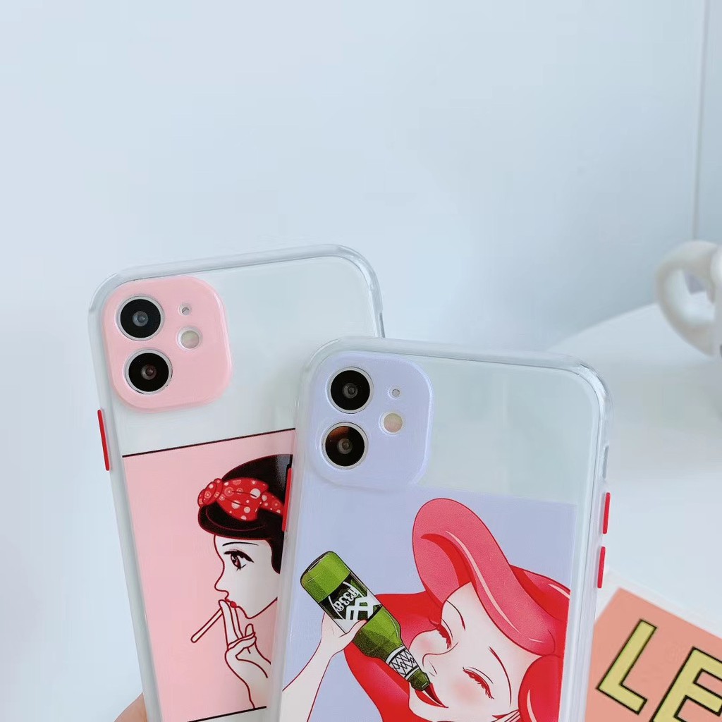 Ốp điện thoại mềm in hình công chúa Disney cho iPhone 11 11Promax 12mini 12 Pro promax 7Plus 7 8 8 X XR XSmax SE2020 | BigBuy360 - bigbuy360.vn