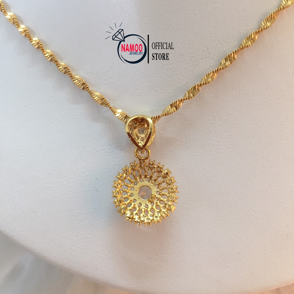 Dây Chuyền Nữ Đính Đá Mạ Vàng 18k Bền Màu, Vòng Cổ Cực Xinh Cho Nữ V560 Namoo Jewelry