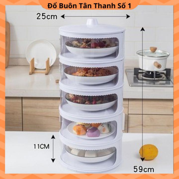 Lồng bàn đậy thức ăn giữ nhiệt chống bụi 5 tầng( quay video lại lúc nhận hàng để được giải quyết mọi thắc mắc)