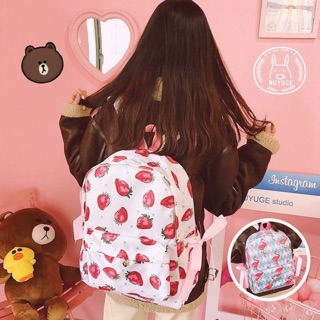 (Sẵn) Balo ulzzang dâu tây strawberry 🍓 có ảnh thật
