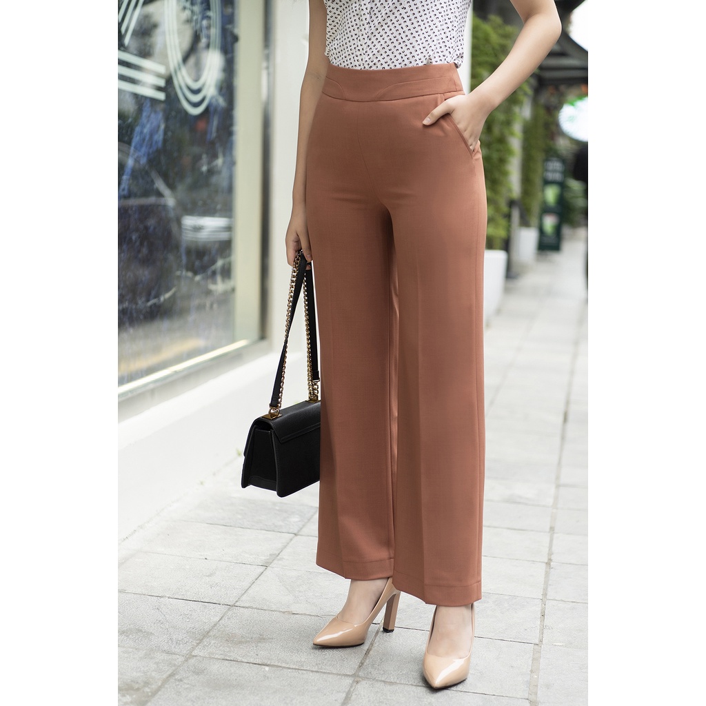 Quần Ống Suông Nữ Lưng Cao Luperi LFQD292 khóa sườn lưng cao gen bụng chất trượt lạnh co giãn không nhăn mát mềm