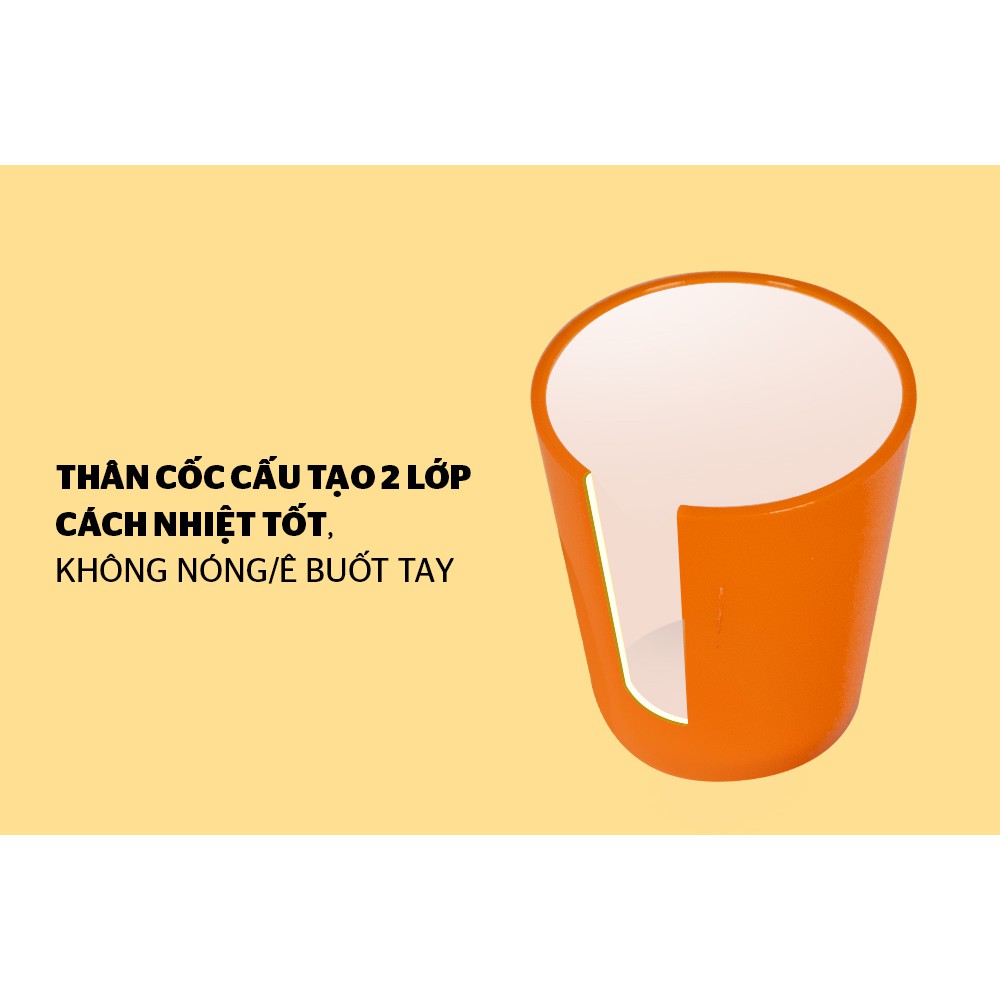 Cốc cách nhiệt 2 lớp 310ml BioZone KB-CU310PO - Cam