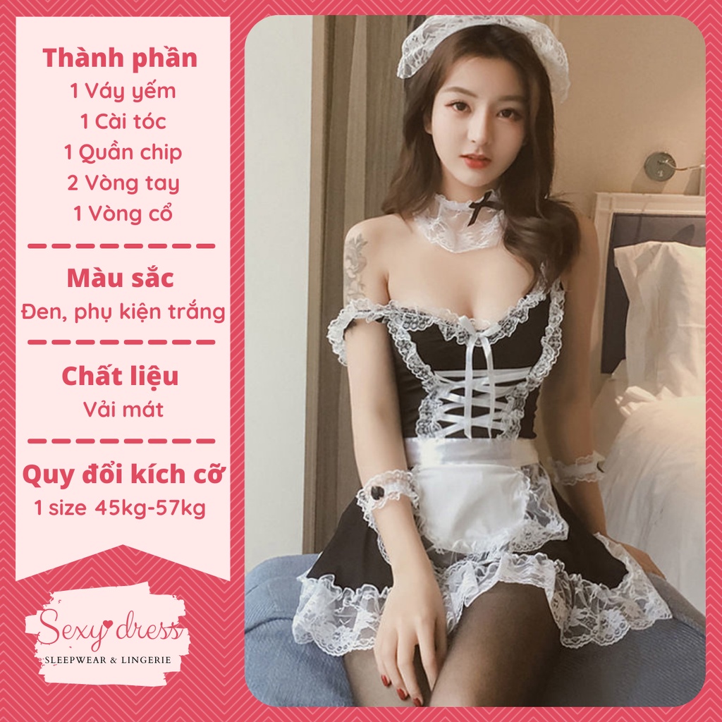 Cosplay hầu gái đồ ngủ sexy gợi cảm dễ thương cute đủ bộ giá rẻ SX7 | BigBuy360 - bigbuy360.vn