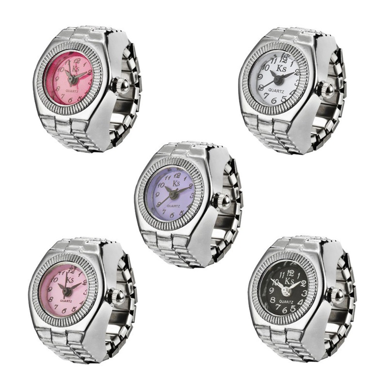 Nhẫn Đồng Hồ Quartz Mặt Tròn Co Giãn Sáng Tạo Cho Nam Và Nữ