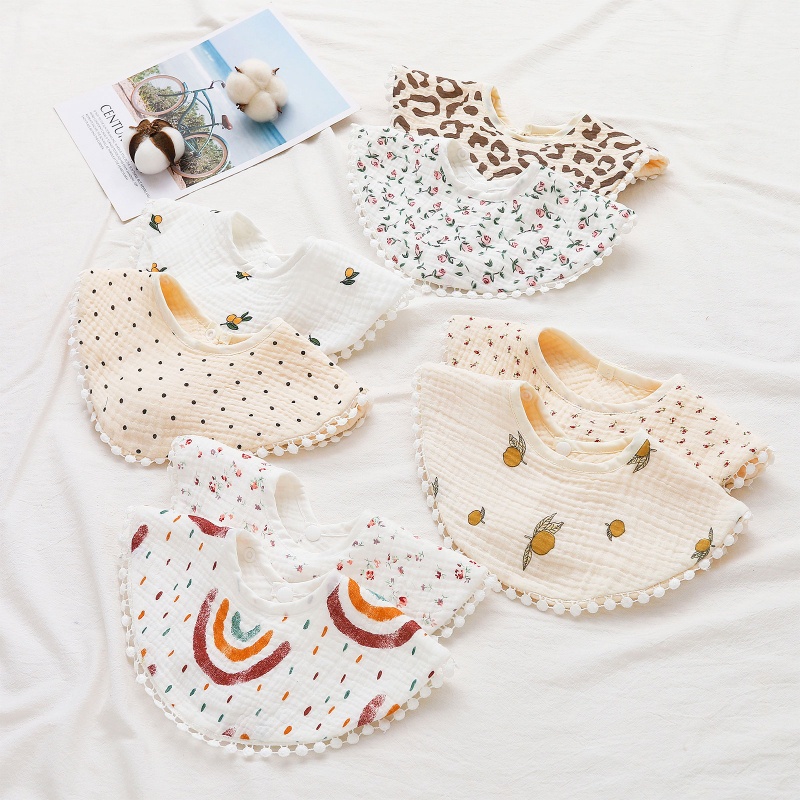 Yếm Ăn Cotton 6 Lớp Xoay 360 Độ Dành Cho Đi Cắm Trại