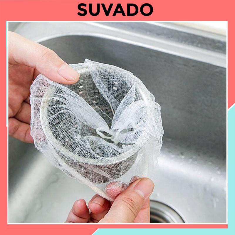 Túi Lọc Rác Bồn Rửa chén Bát thông minh 30 túi lưới lọc rác nhà tắm có chun  LR1 SUVADO