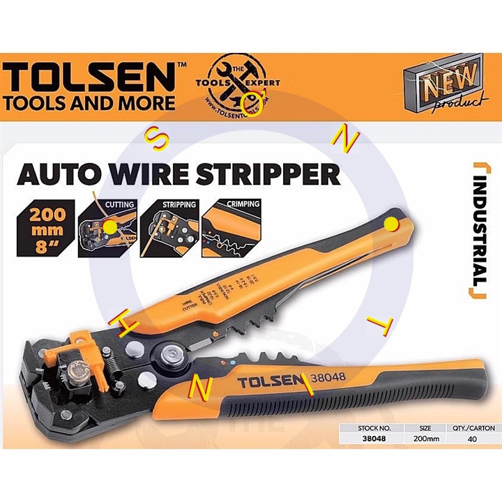 Kềm Tuốt Dây Điện Tự Động Công Nghiệp ( 8&quot; / 200mm ) Tolsen 38048