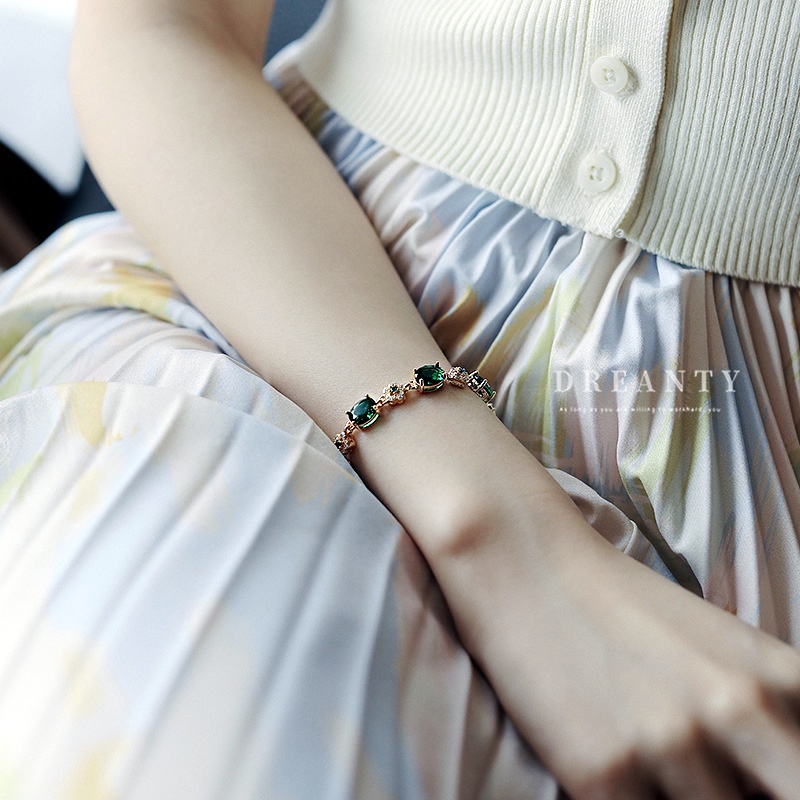 Vòng Tay Mạ Vàng Đính Đá Zircon Sang Trọng Thời Trang Cho Nữ