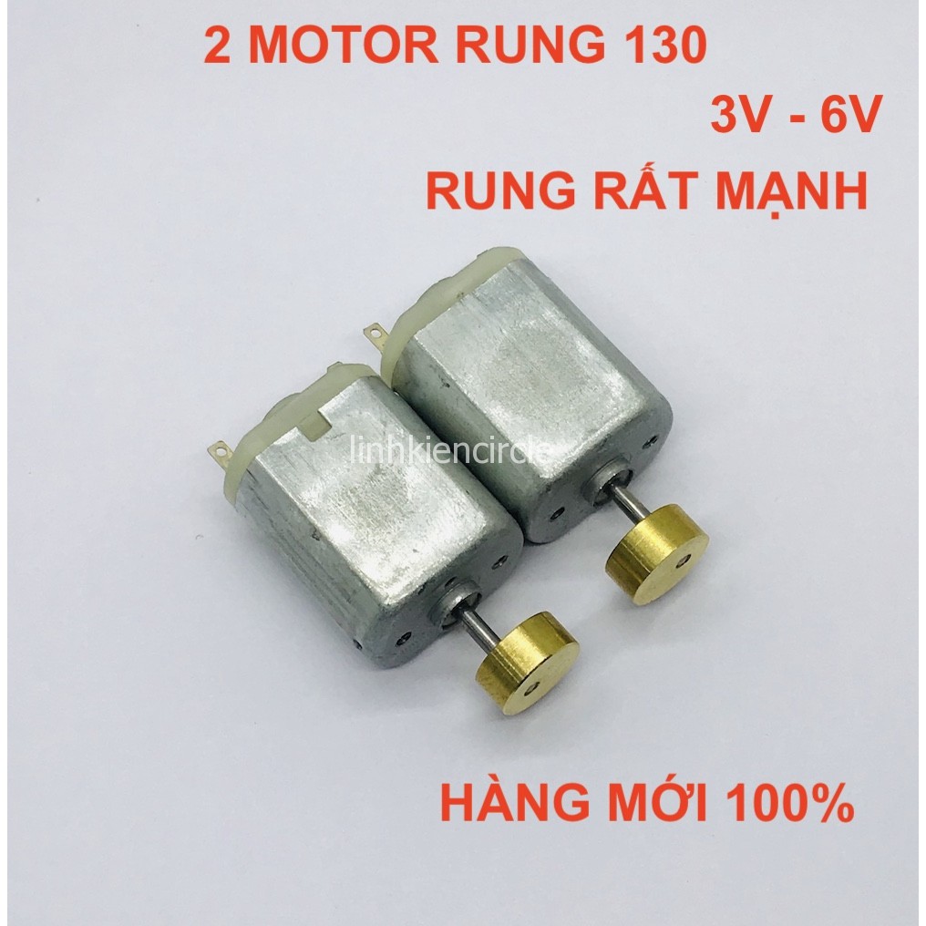 2 CÁI - Motor rung mini 130 3V - 6V rung rất mạnh đầu rung đồng mới 100% - LK0332