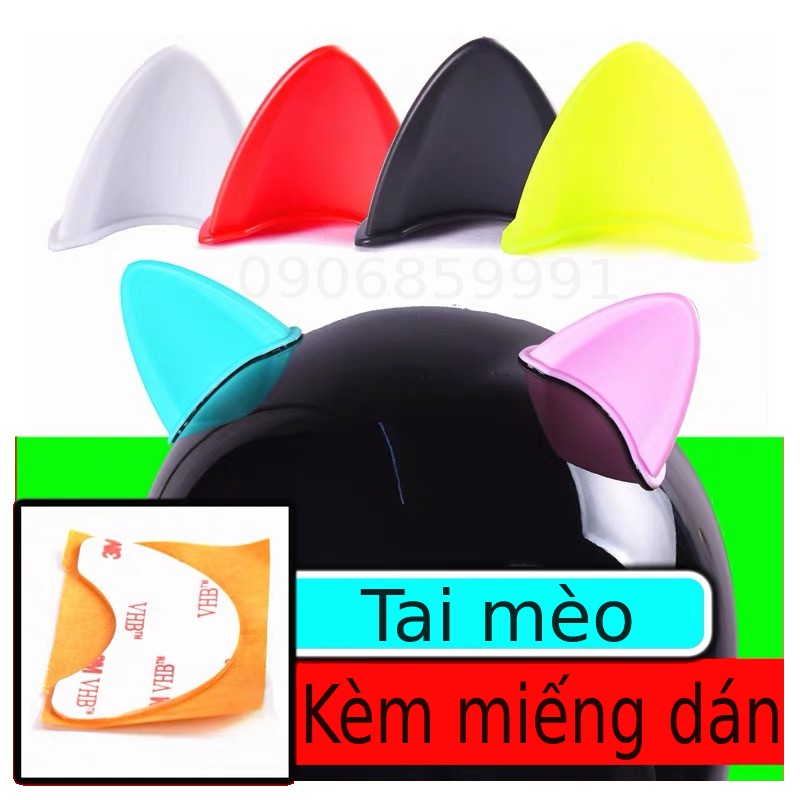 Phụ kiện cosplay tai mèo trang trí mũ bảo hiểm (Nhiều màu)