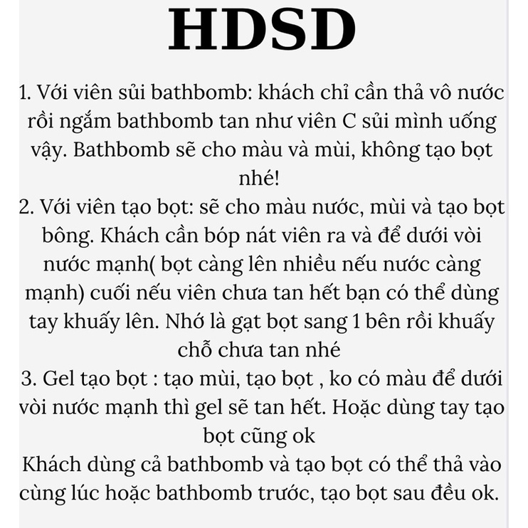 Viên sủi bồn tắm tạo mùi, màu bath bomb siêu thơm