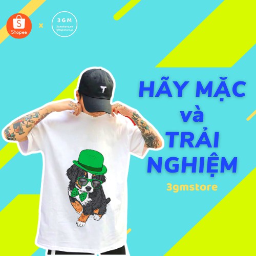 Áo thun Unisex nam nữ Funny Puppy 3GM - Store tay lỡ oversize form rộng vải cotton thoáng mát