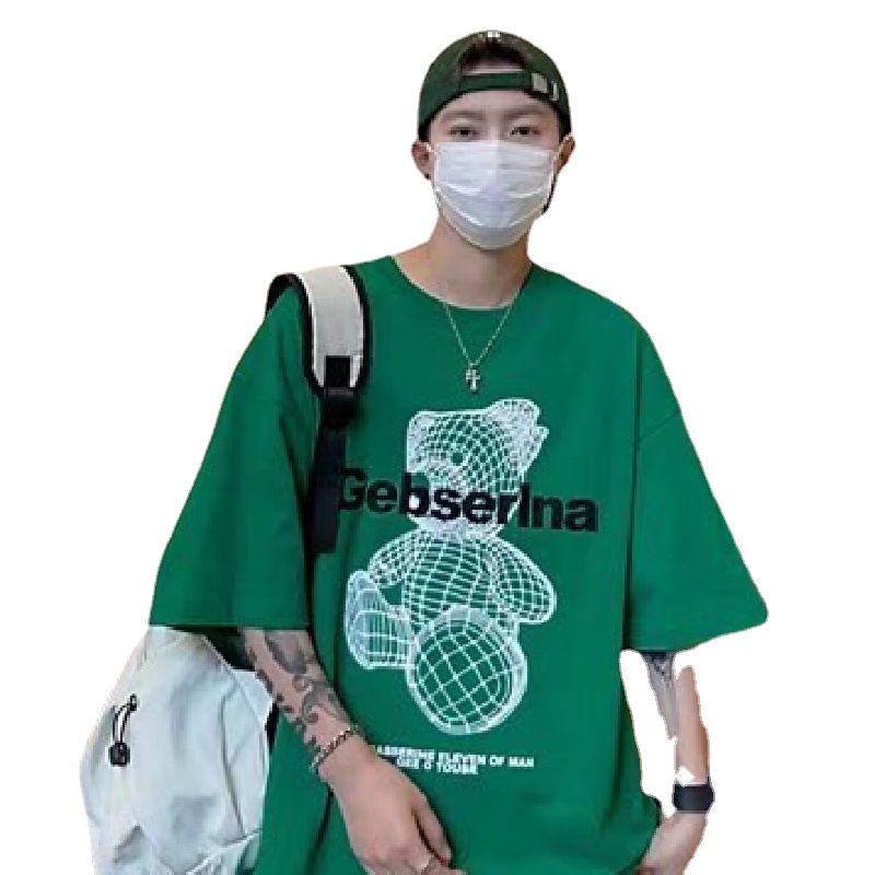 Áo Thun Nam Dáng Rộng In Họa Tiết Hoạt Hình Phong Cách Hip Hop Đường Phố Nhật Bản Cỡ M-5XL