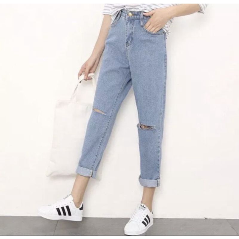 Quần baggi rách 2 gối