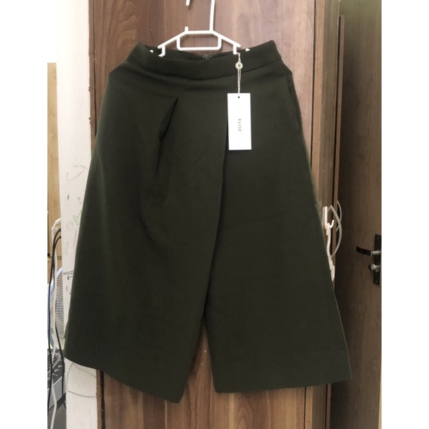 Elise newtag quần ống rộng xanh rêu mới nguyên tag S/M