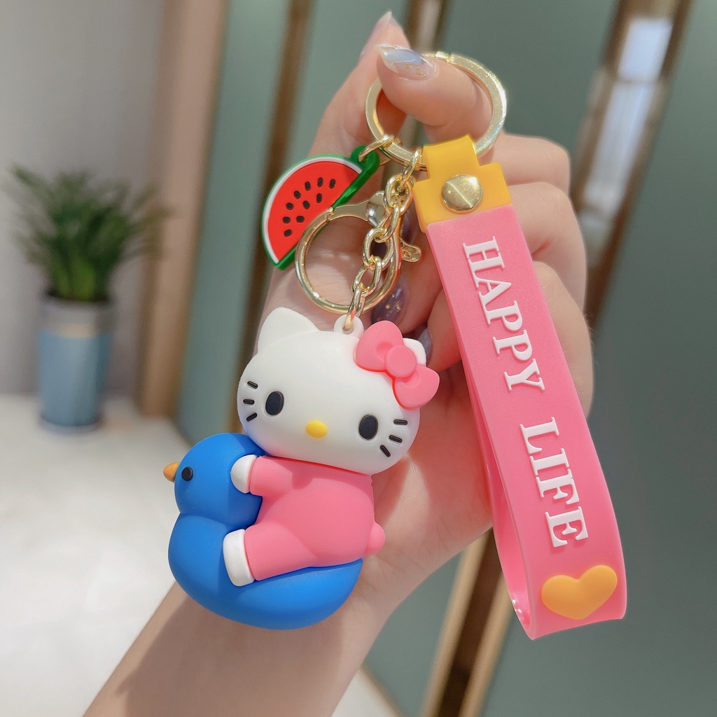 Móc Khóa pvc Hình Vịt Hoạt Hình Sáng Tạo Dễ Thương