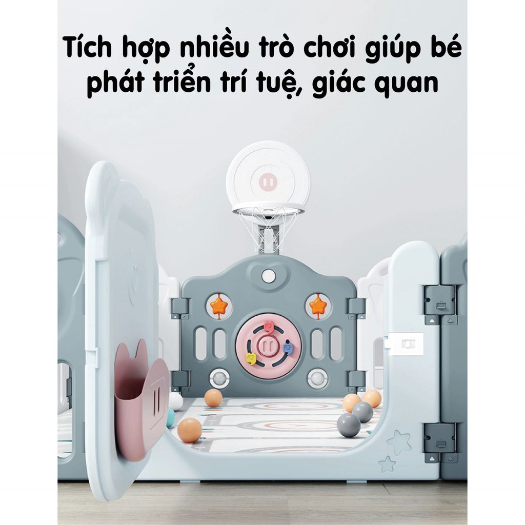 Bộ Quây Cũi Heo Holla mới 2021 cho bé - Tặng Thảm Bóng - Gấp gọn được