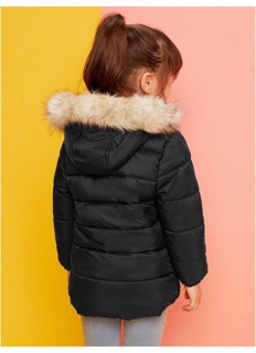 Áo Phao Bé Gái Dáng Dài Đen Old Navy
