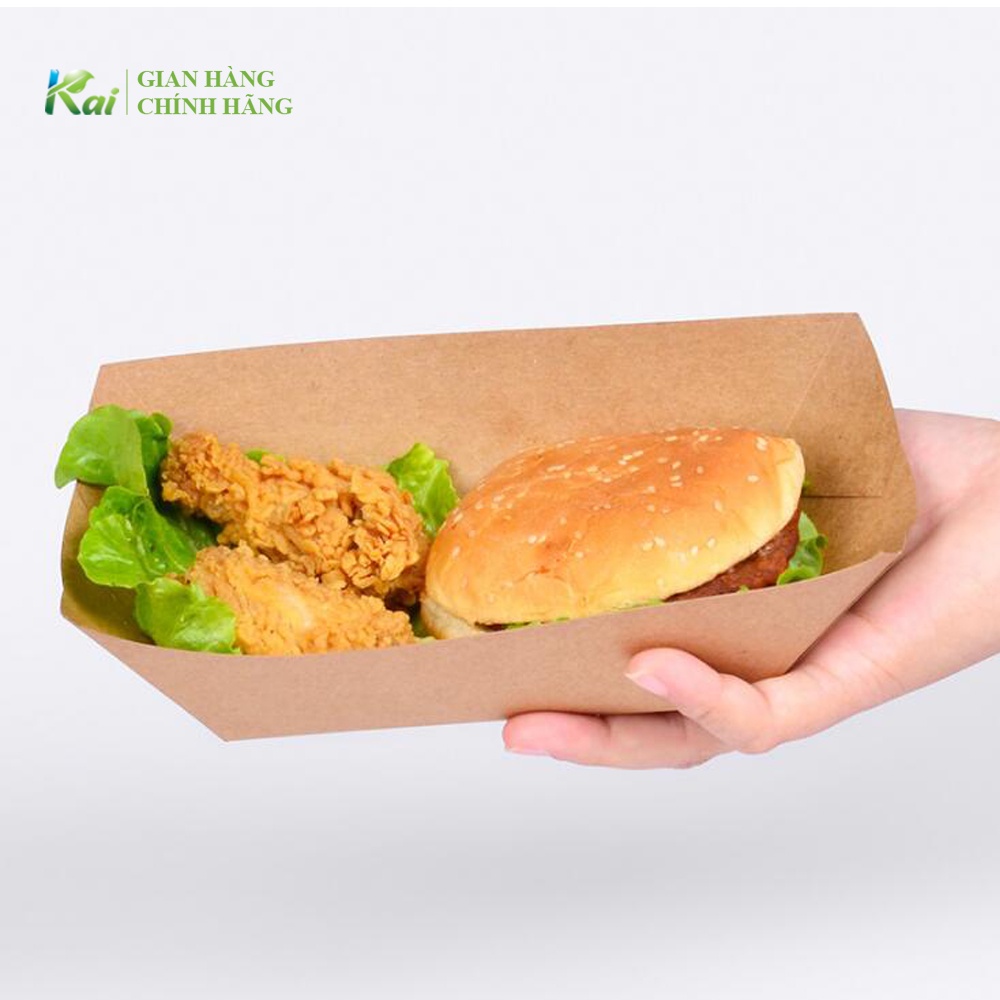 100 Hộp Giấy Dạng Thuyền, Đựng Khoai Tây Chiên, Salad, Thức Ăn Nhẹ, Finger Food...tiện Dụng, Sạch Sẽ, Đẹp Mắt, Giá Sỉ