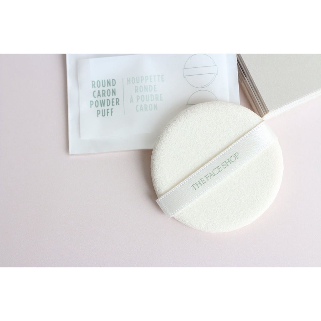 Bông Tán Phấn Round Rubber Puff The Face Shop set 2 chiếc
