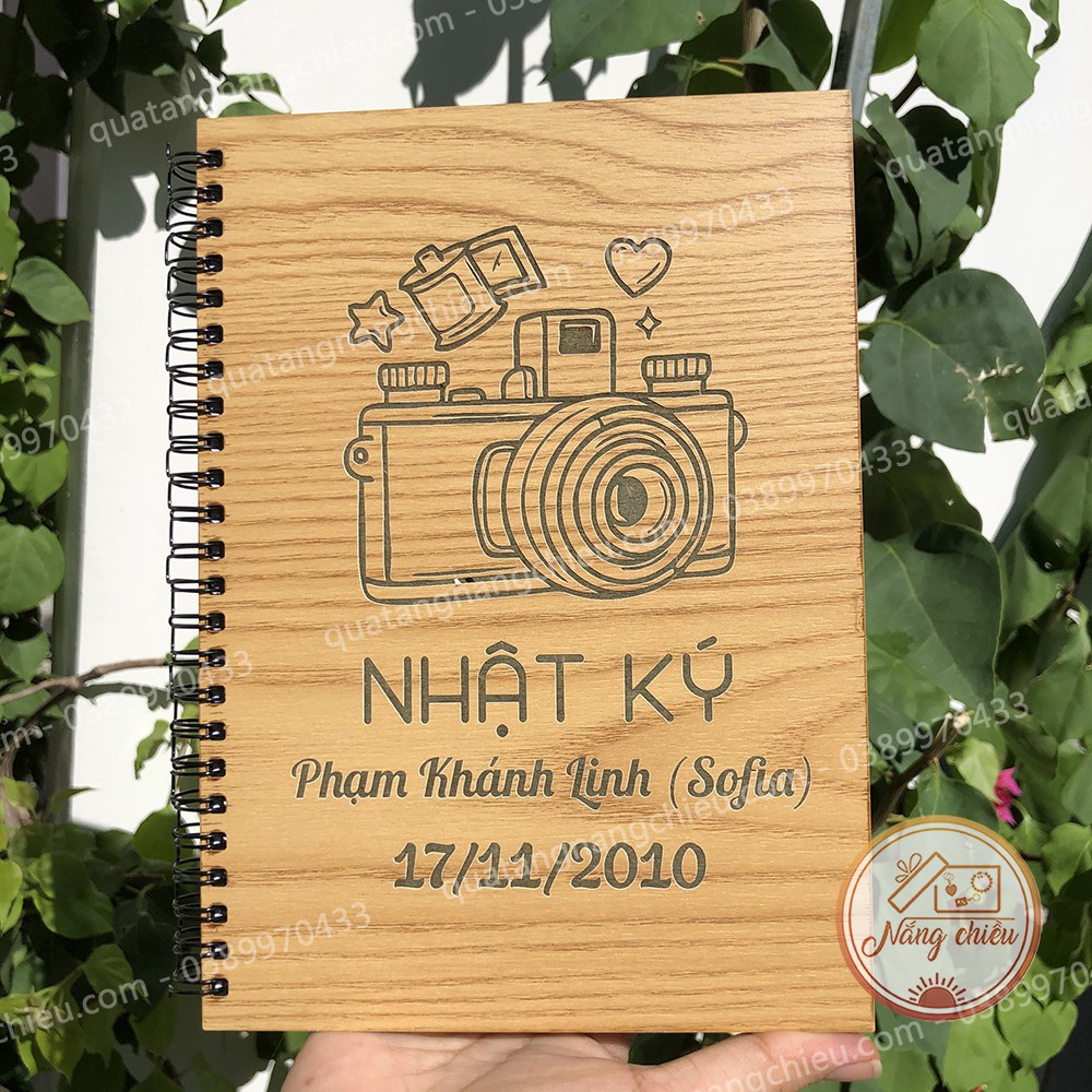 NHẬT KÝ TUỔI TEEN - Notebook ghi chép kỷ niệm tuổi học trò - Sổ bìa gỗ cứng 2 mặt dày dặn khắc theo yêu cầu