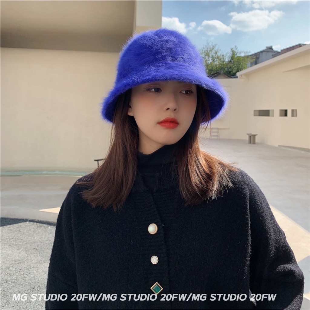 Nón Tai Bèo Phủ Lông Thỏ Màu Trơn Dễ Phối Đồ Thời Gian Thu Đông Nhật Bản Mugua Sản Phẩm MG STUDIO / Retro