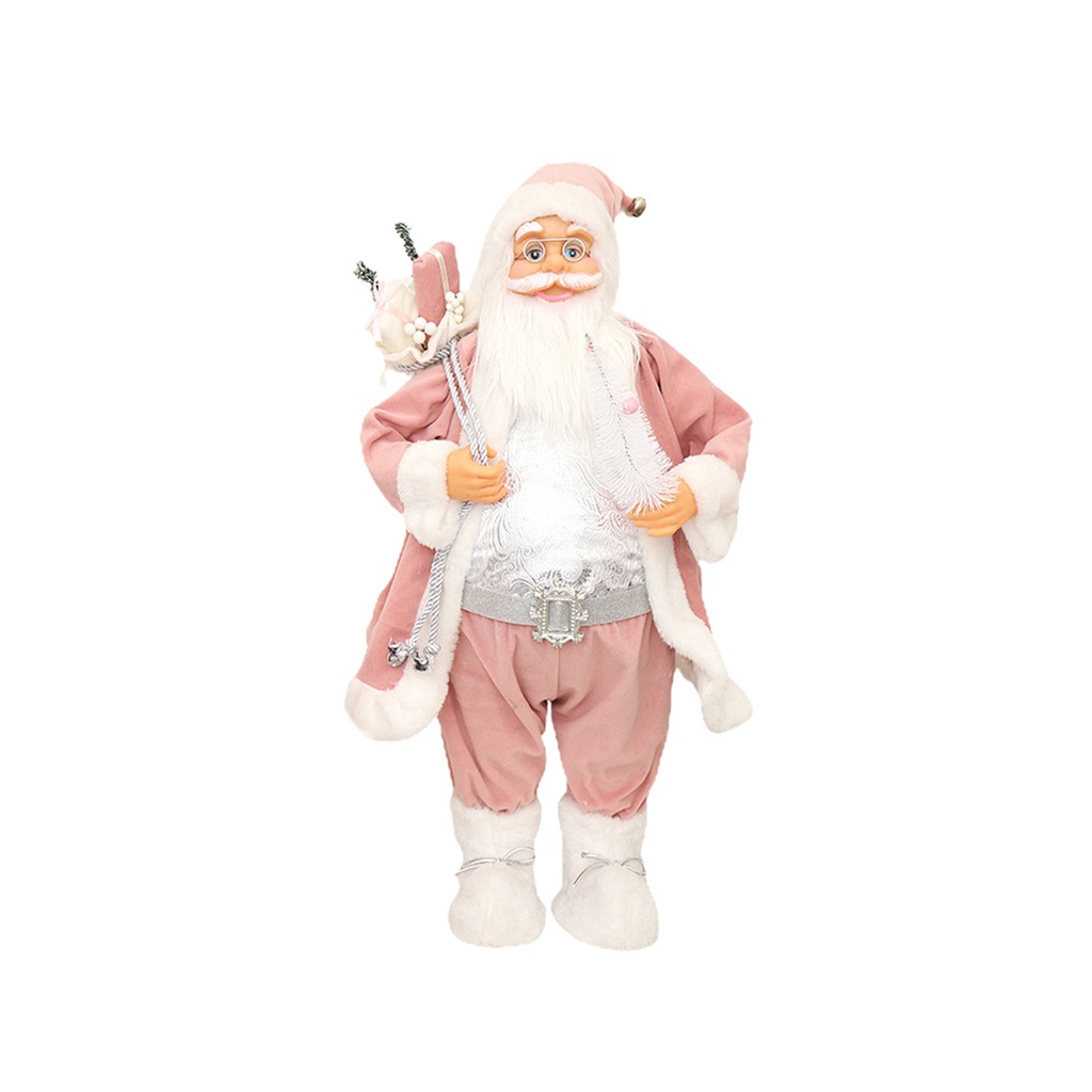 Phụ Kiện Trang Trí Giáng Sinh Hình Ông Già Noel Màu Hồng Khối Lượng Nhẹ