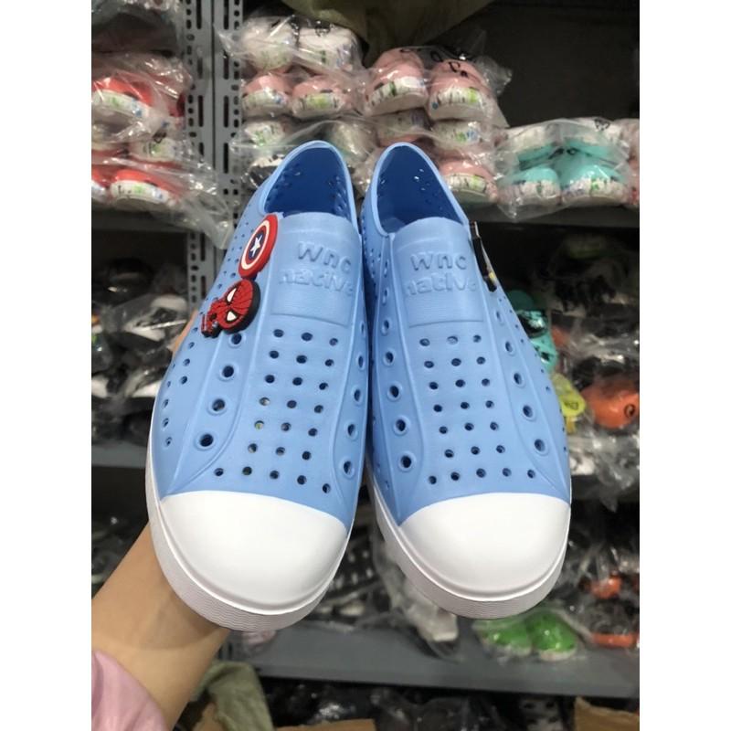 giày  nhựa đi mưa họa tiết xanh nước biển cute  tặng thêm 2 sticker