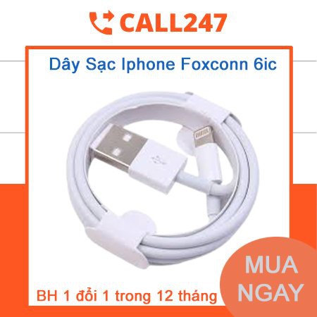 [Tặng 1 Khẩu Trang ] Dây Sạc Iphone Foxconn 6ic Loại Tốt, Chất Lượng Cao Phù Hợp Mọi Máy Từ 5/5s Đến 11 Pro